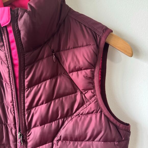 Athleta Vest Women S Red Burgundy InsulEight Stowable Goose Down Quilted Puffer - Picture 4 of 10